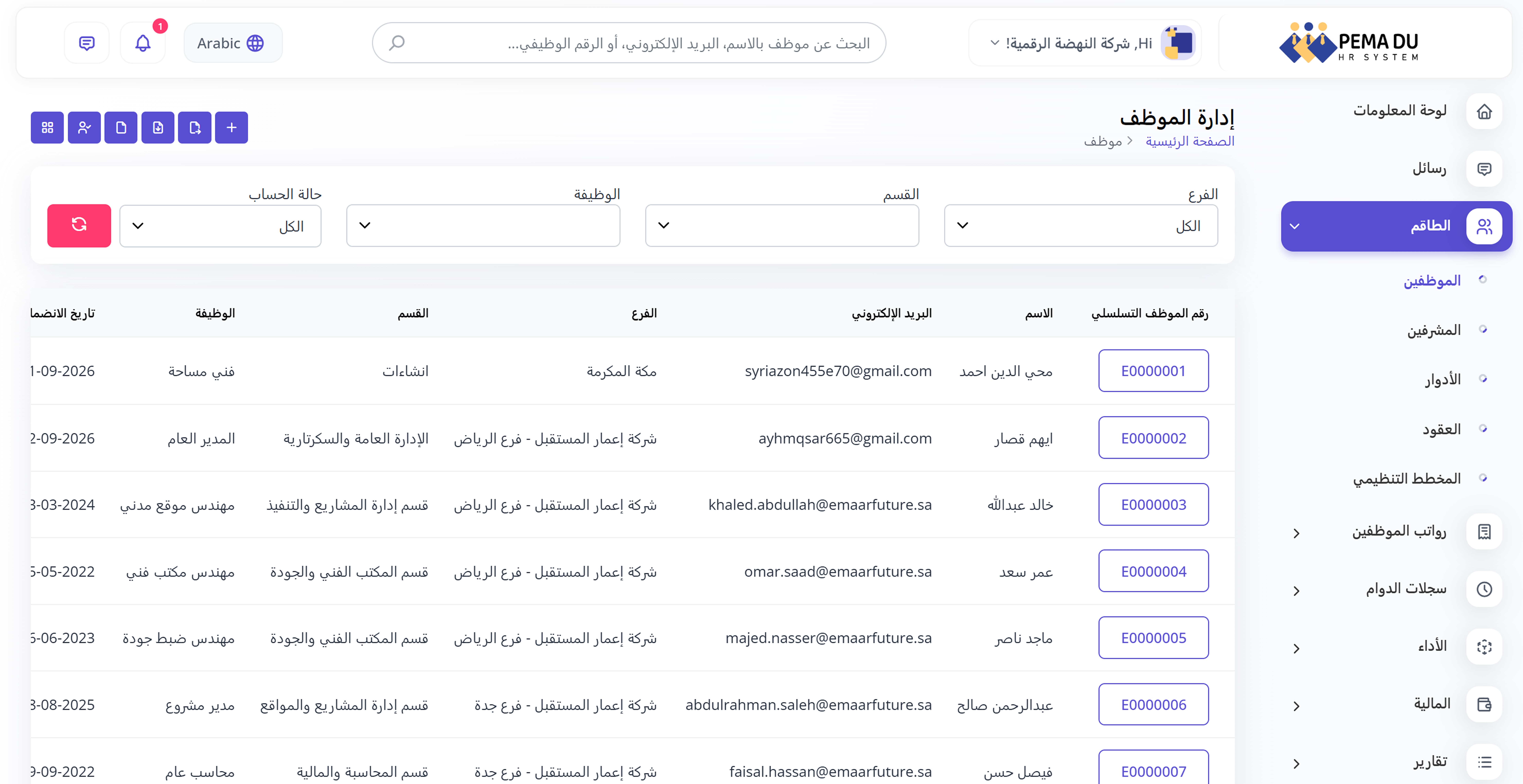 ملفات الموظفين